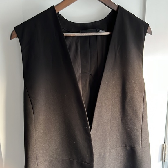 Heyton Like-New Sleeveless Black Long Blazer with Bow Size L - Picture 2 of 5